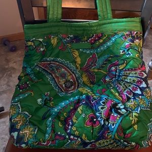 Vera Bradley green and Paisley reversible tote bag